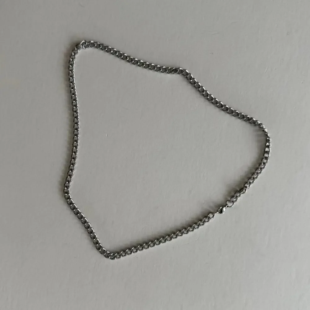 Silver stainless steel chain necklace